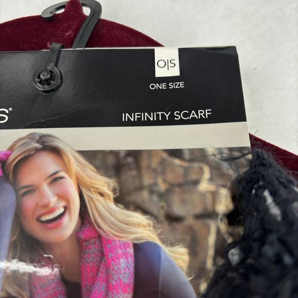 Cuddl Duds Infinity Scarf Black Gray Women's One Size Sweater Kni - Picture 3 of 8